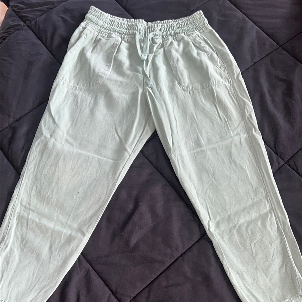 Zara Teal Ankle Cropped Pants